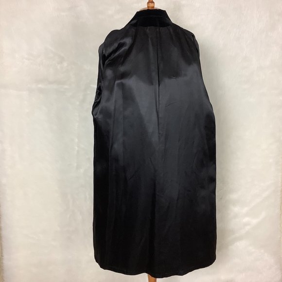 Vintage 1960s, 70s Surrey Classics Of Canada Black Velvet Double Breasted Coat L - Picture 6 of 9